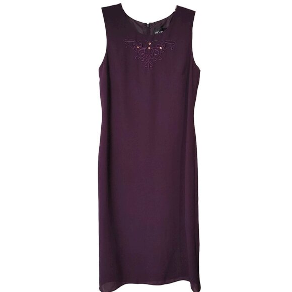 2 Piece Set Dress Matching Long Jacket Purple Women's Size 6 Event Party - Picture 5 of 6